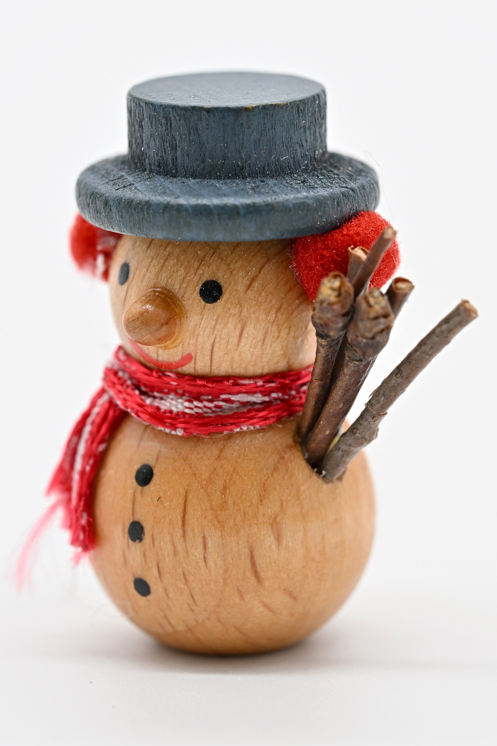 Miniaturfigur Schneemann, grauer Hut