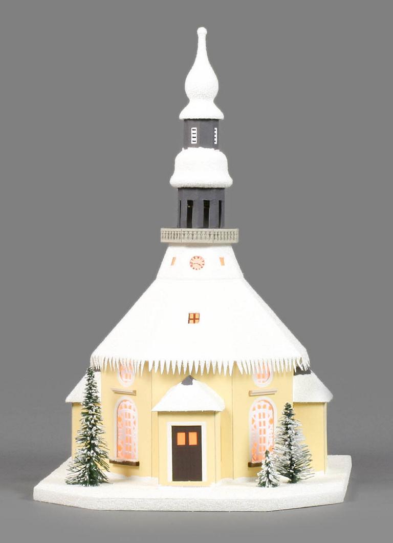 Lichterhaus Seiffener Kirche, elektr. Beleuchtung