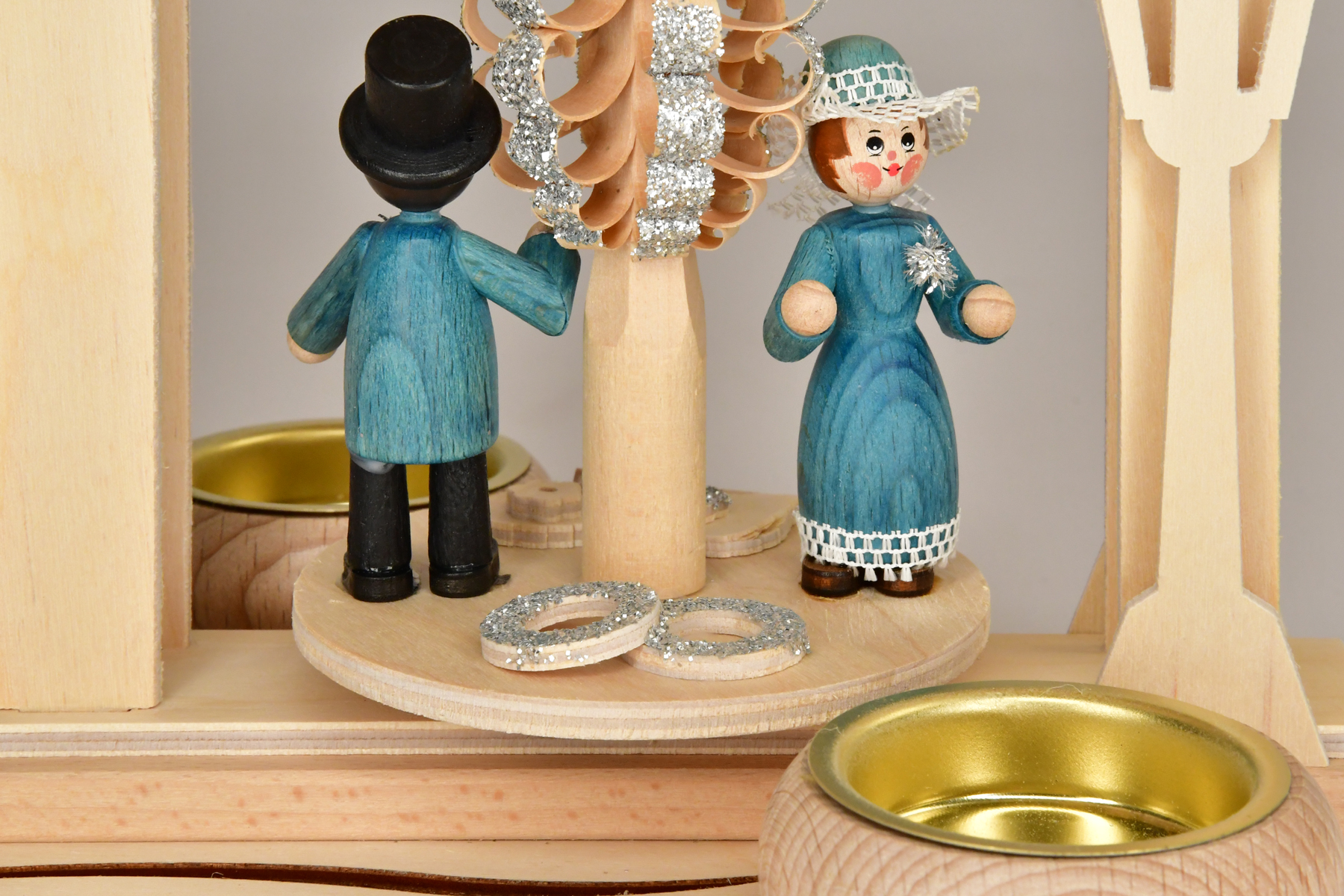 Sternbogenpyramide, Silberne Hochzeit mit Teelichthalter