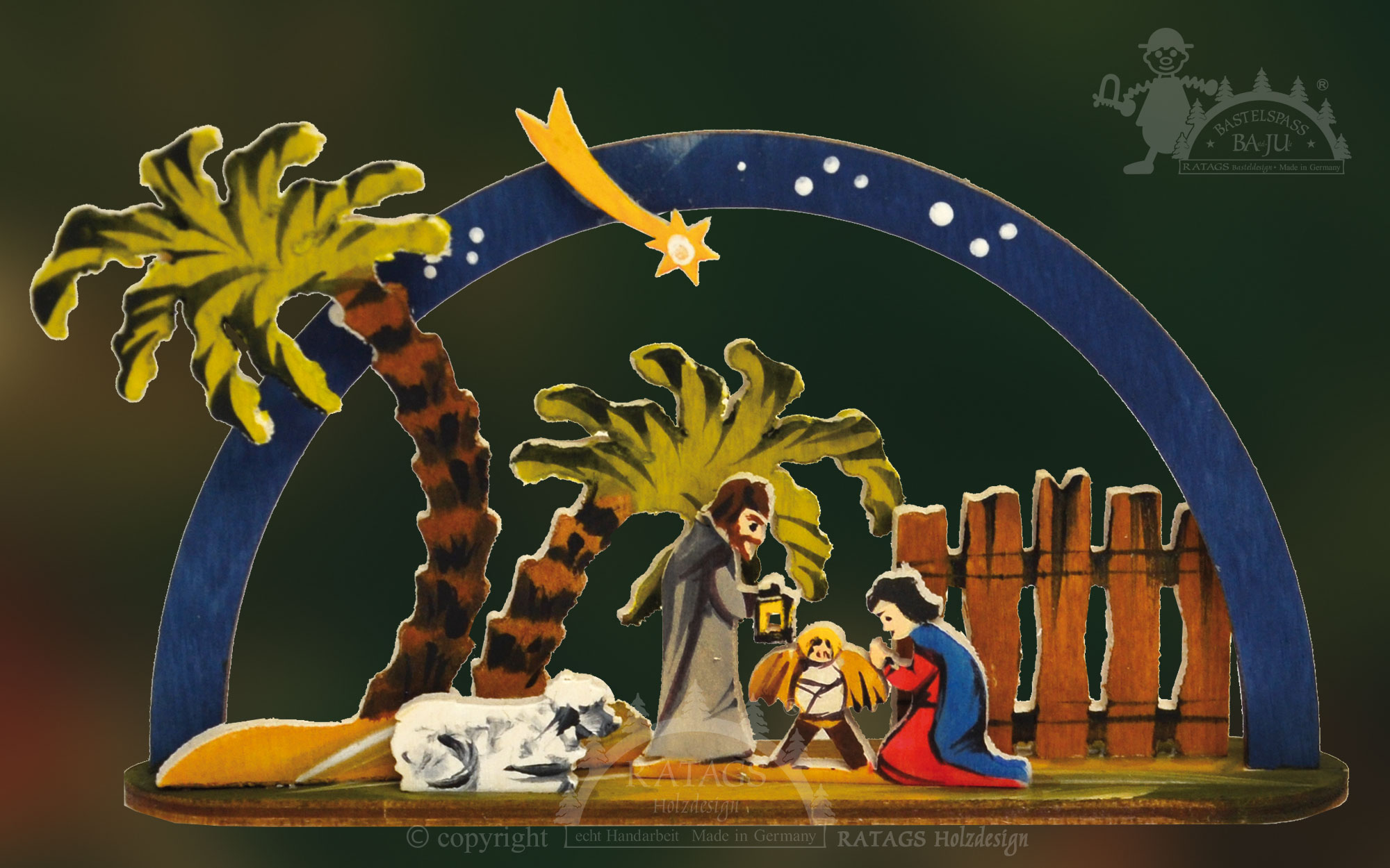 Mini-Schwibbogen zum Basteln Geburt Christi