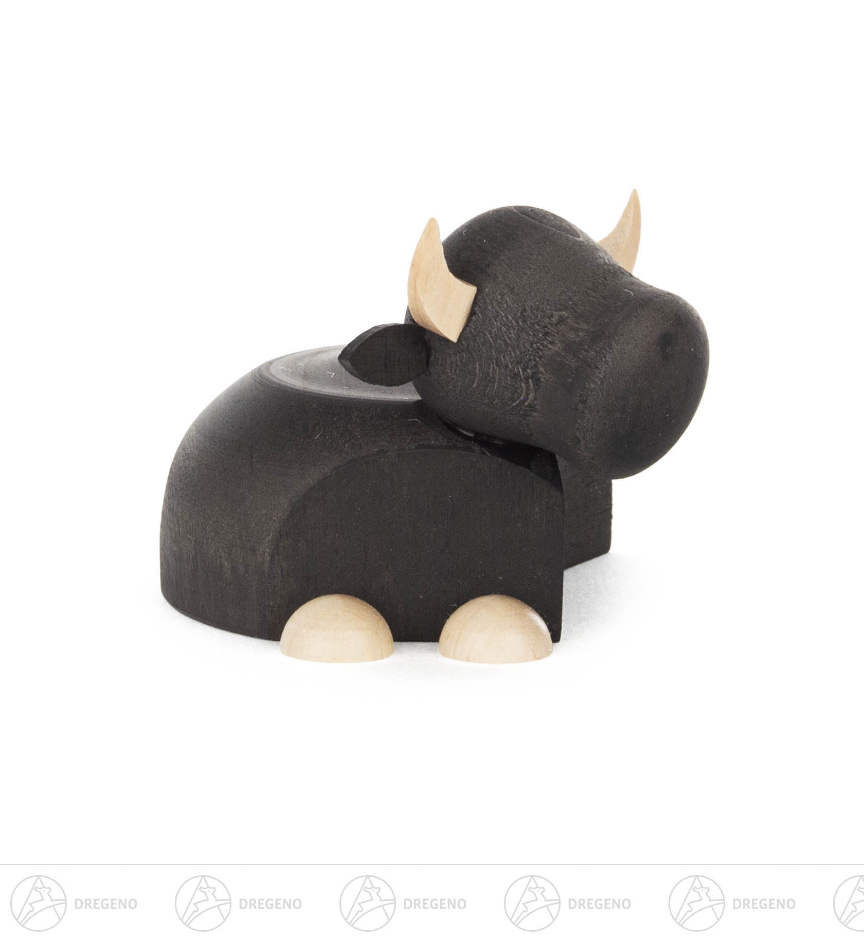 Ochse modern, klein natur/anthrazit 6cm