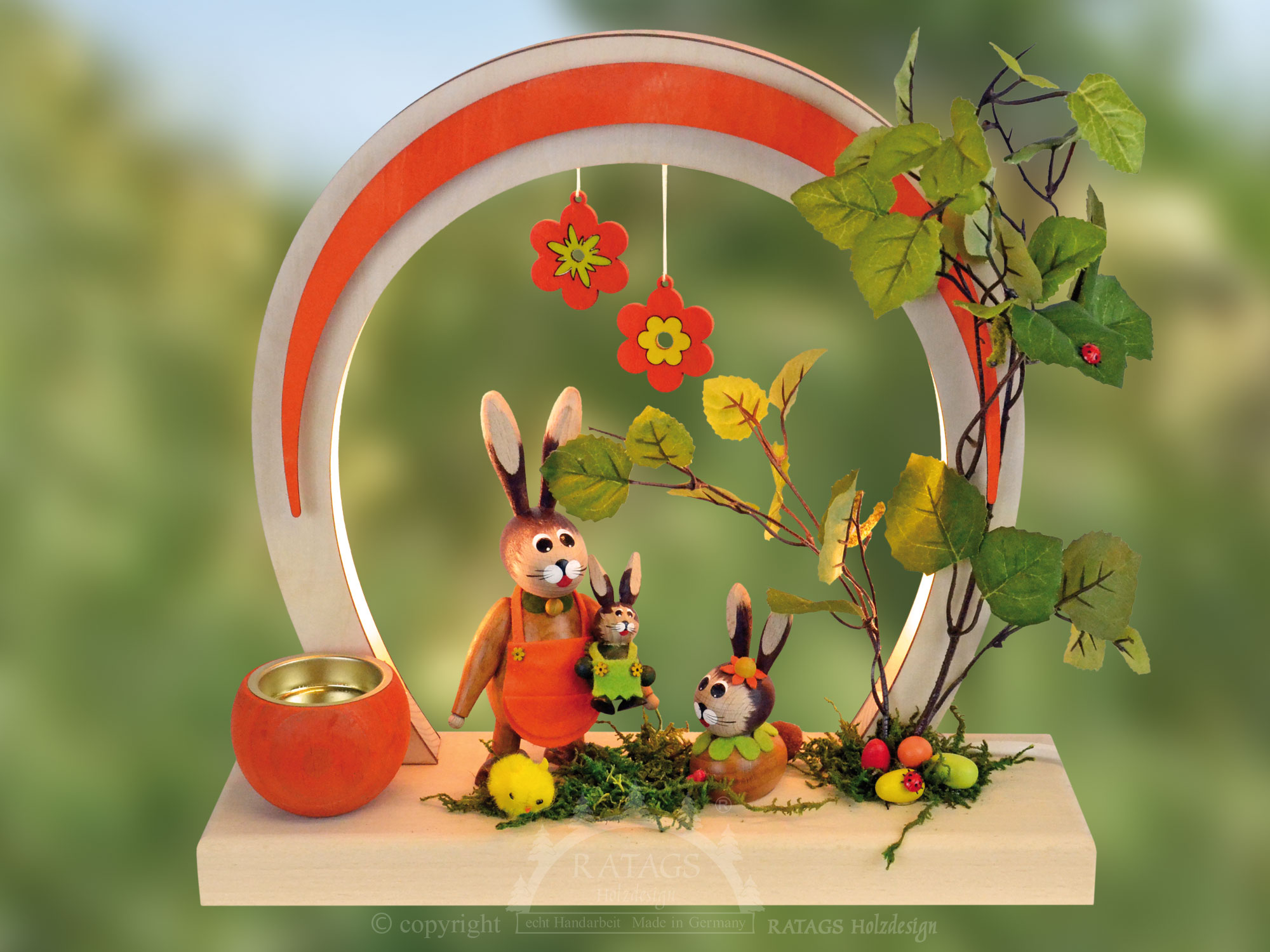Romantikleuchte Ostern,LED,rund - orange