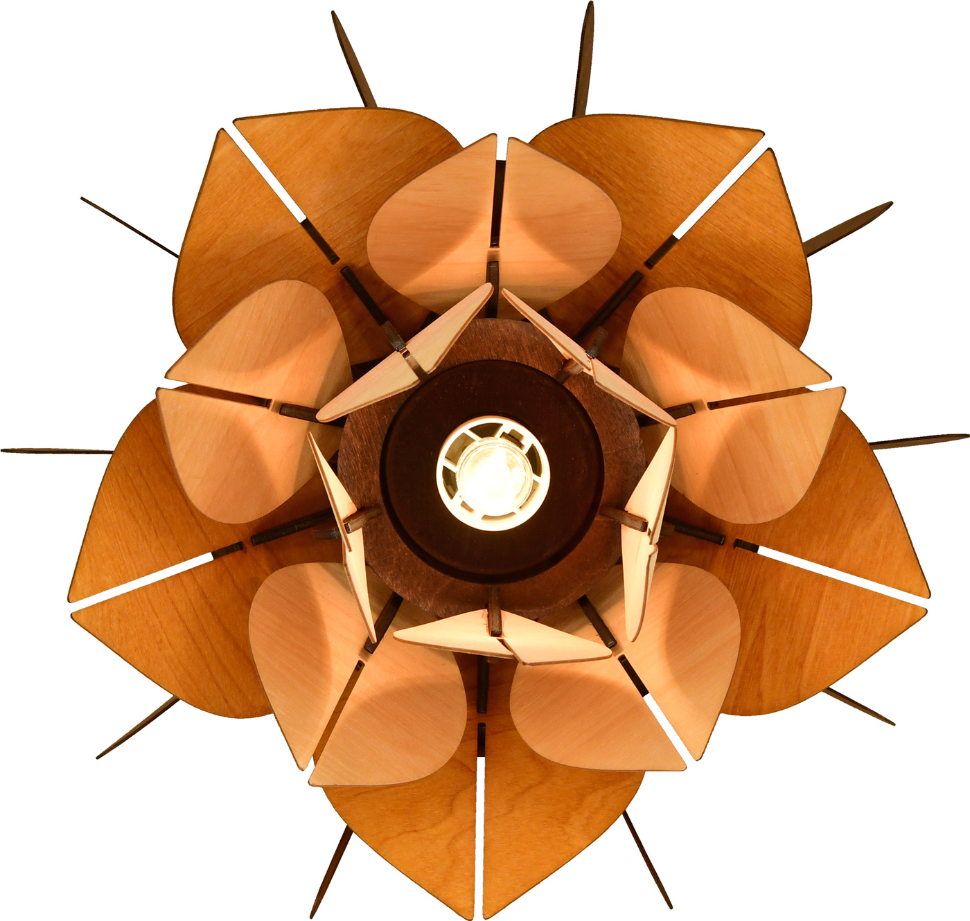 Romantikleuchte, 3-D Lotusblüte Ockertöne