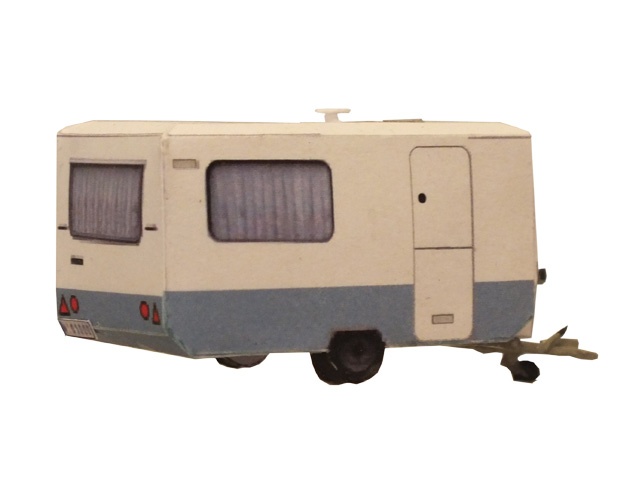 Wohnwagen - Bastei - blau - H0