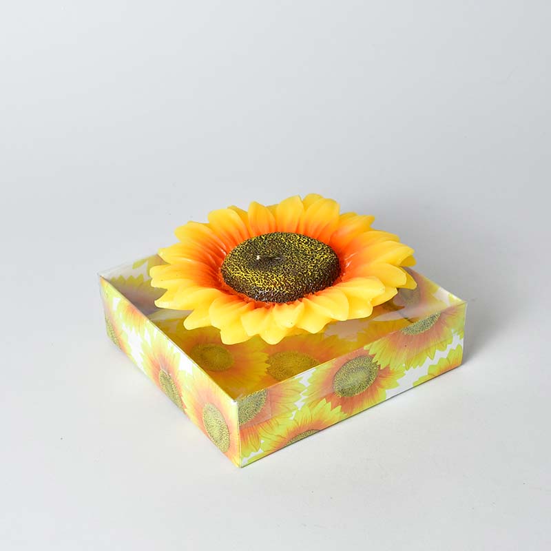Kerze Sonnenblume, gelb, 15 cm