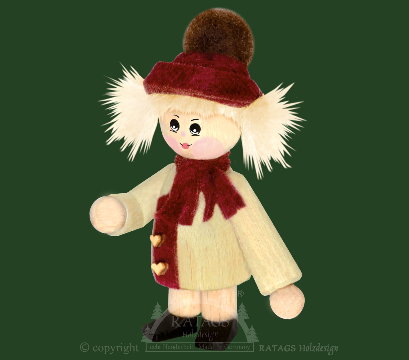 Sammler-Püppchen, Figur, Winterkind mit Schal und Mütze