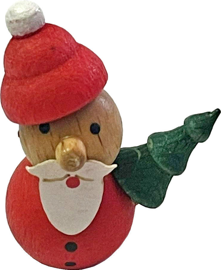 Figur Weihnachtsmann rot mit Baum, 3 cm
