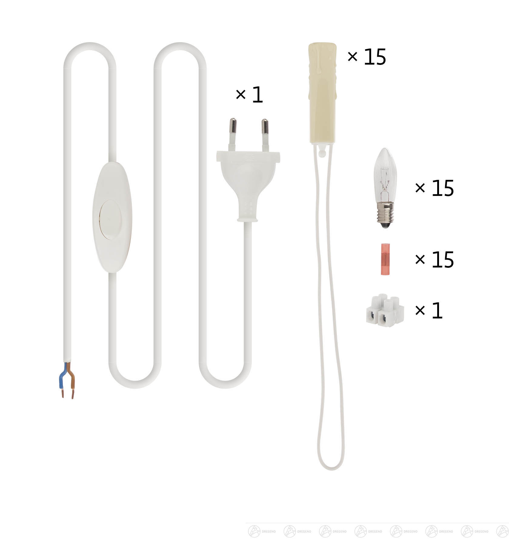 Bauteilsatz für Schwibbogen 15 Kerzen