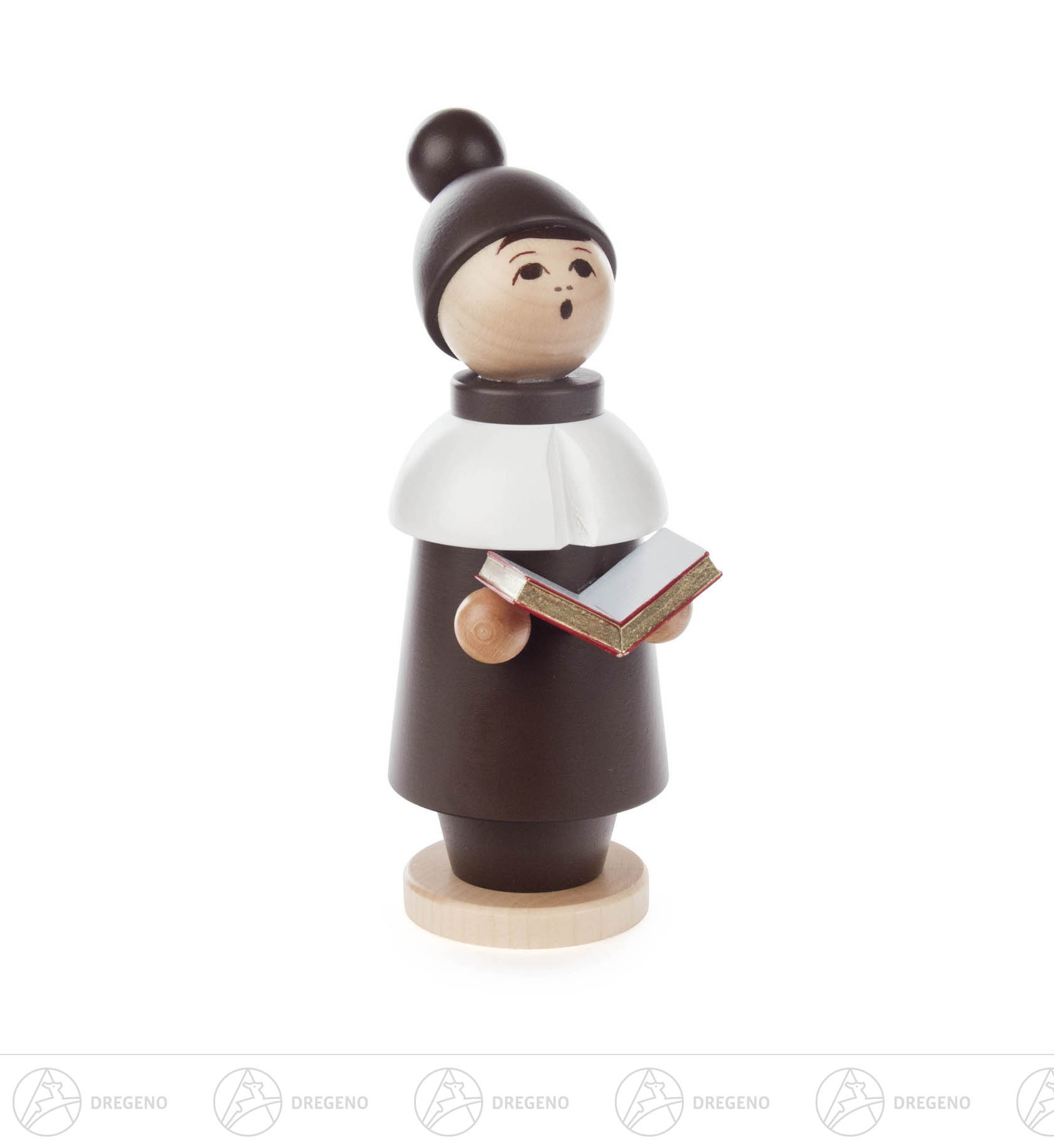 Kurrendefigur braun mit Buch, Gr.2 18cm