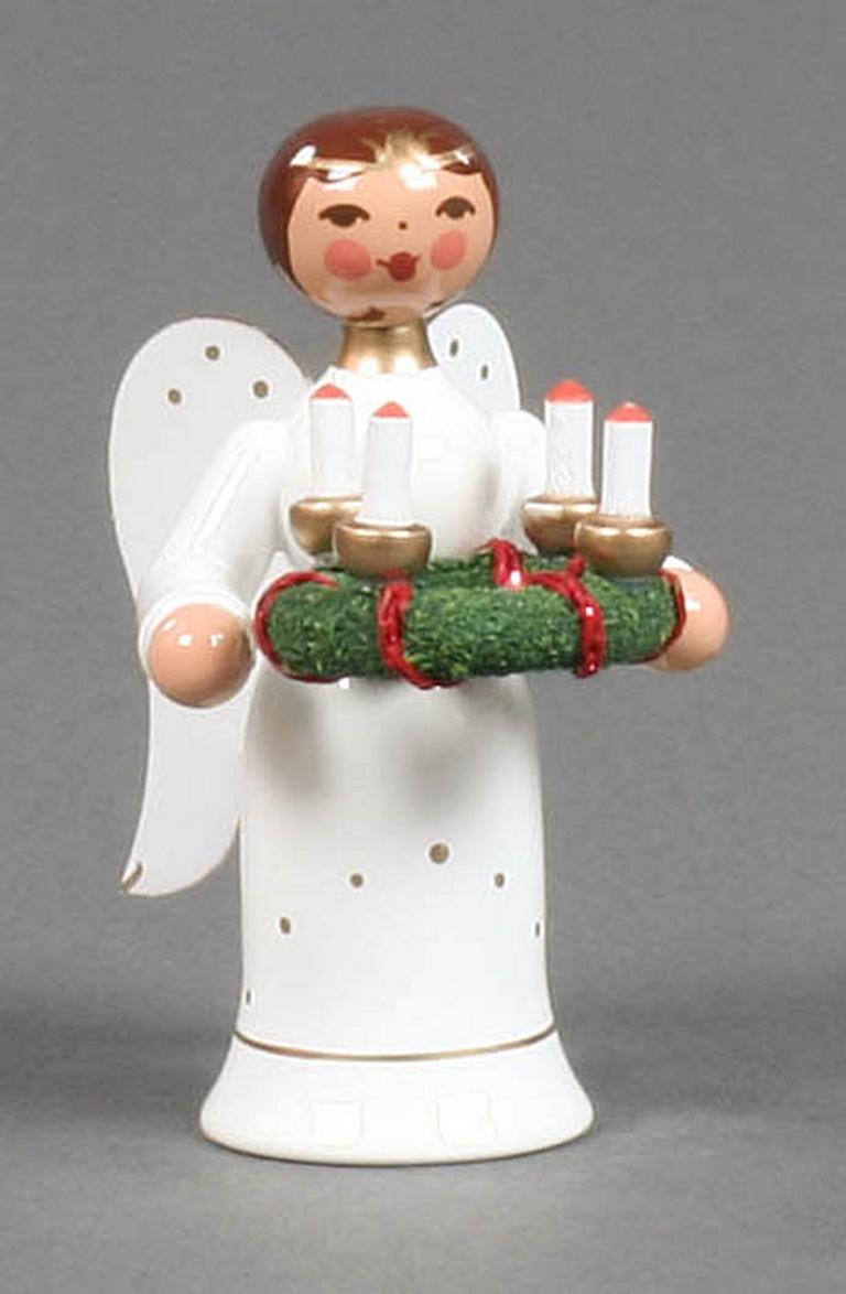 Miniatur Engel mit Adventskranz