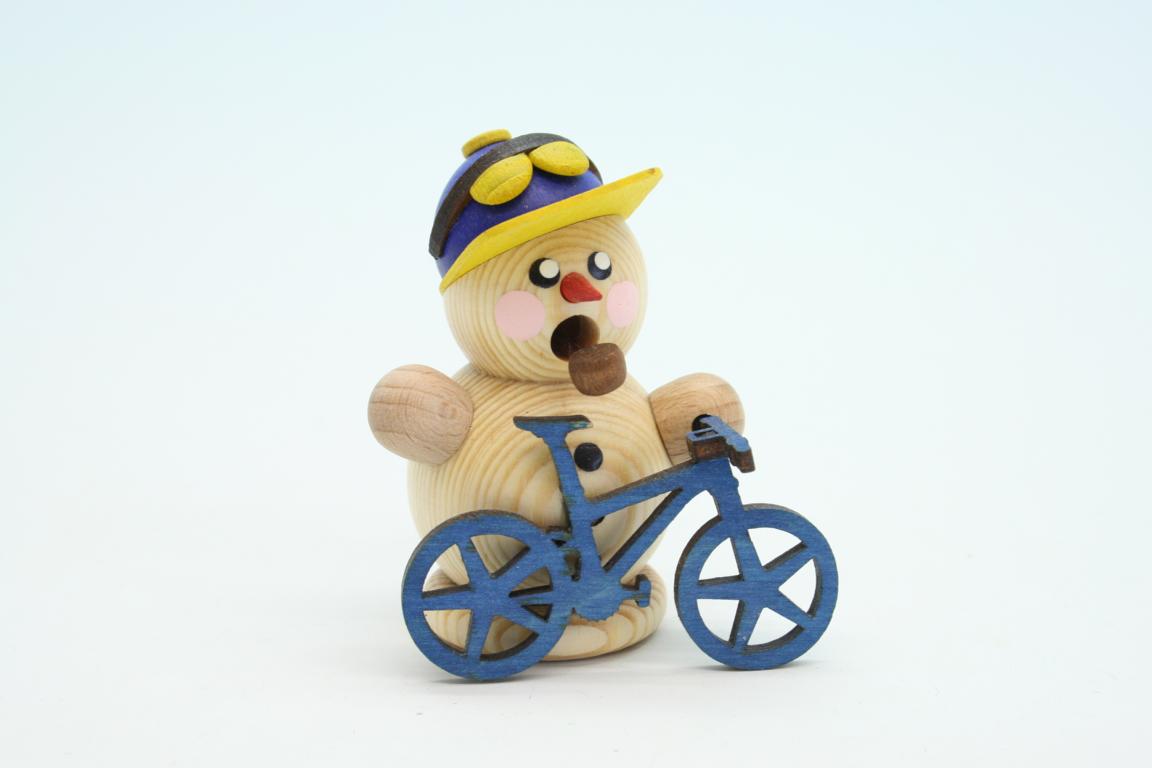 Mountainbiker natur mit blauem Bike 8cm