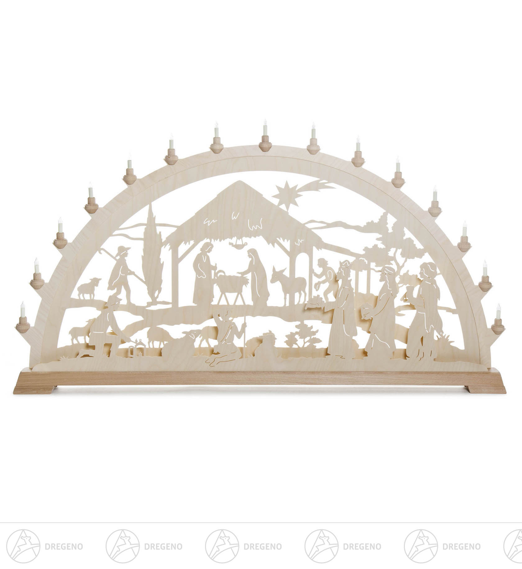 Schwibbogen mit Christi Geburt, elektrisch beleuchtet