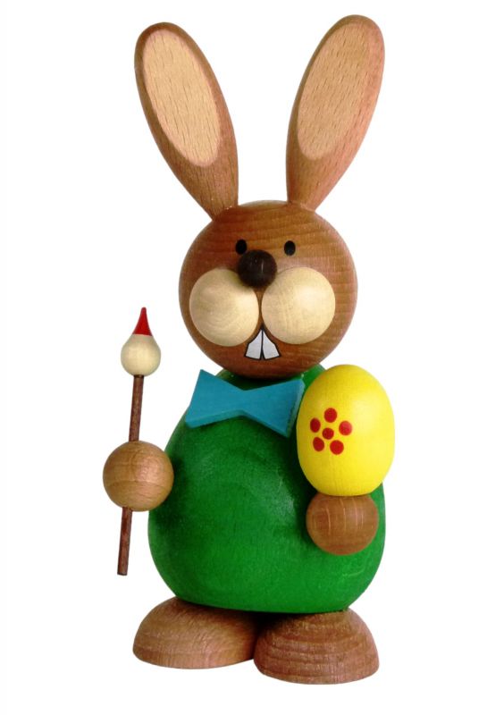 Osterhase sitz. mit Pinsel und Ei 12,0 cm groß