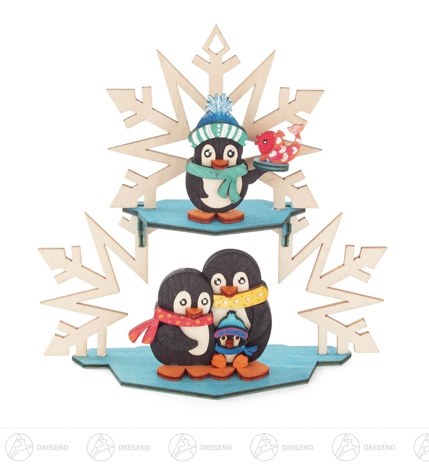 Bastelset Fensterbild  Pinguinfamilie17x6cm