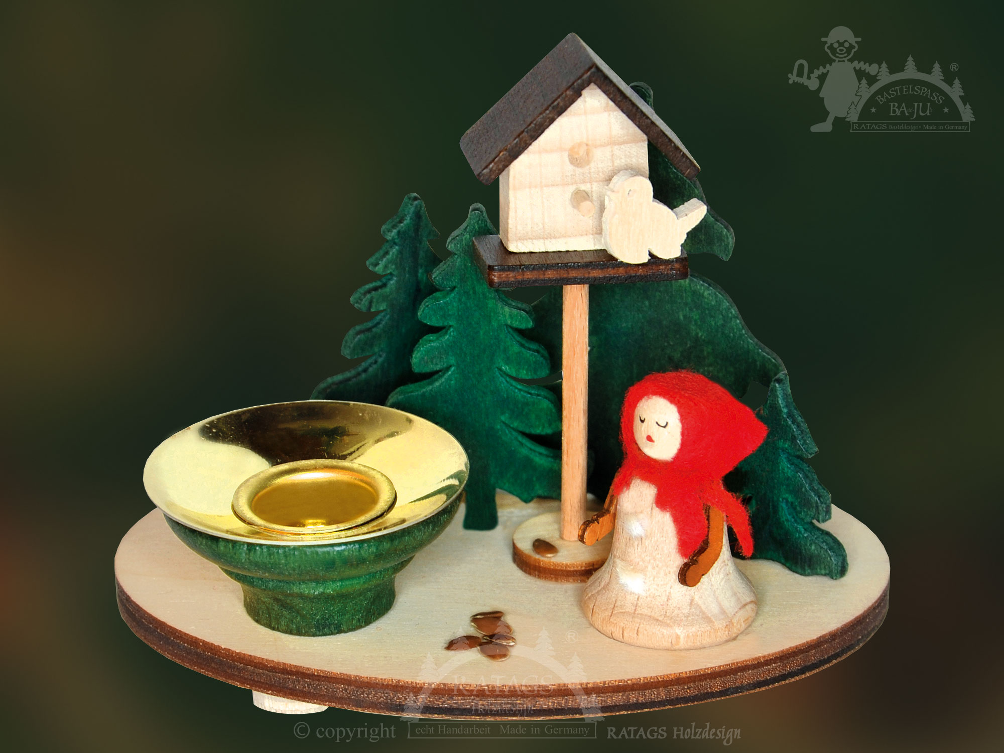 Tischschmuck zum Basteln, Mini-Glockenkind mit Vogelhaus