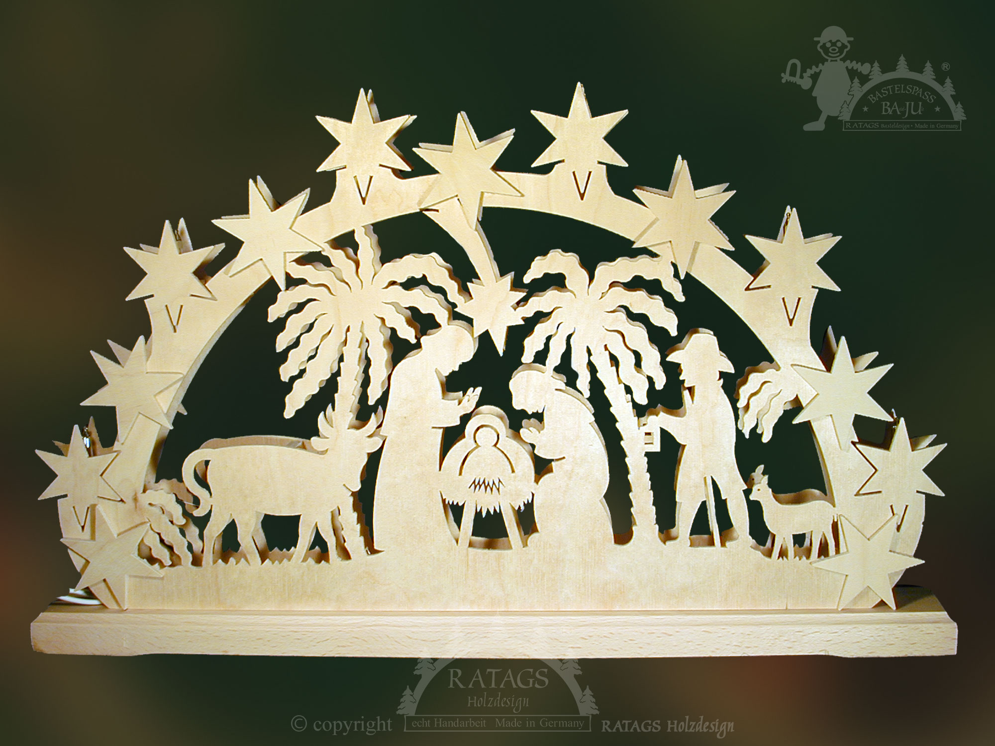 Schwibbogen zum Basteln, klein, Heilige Familie