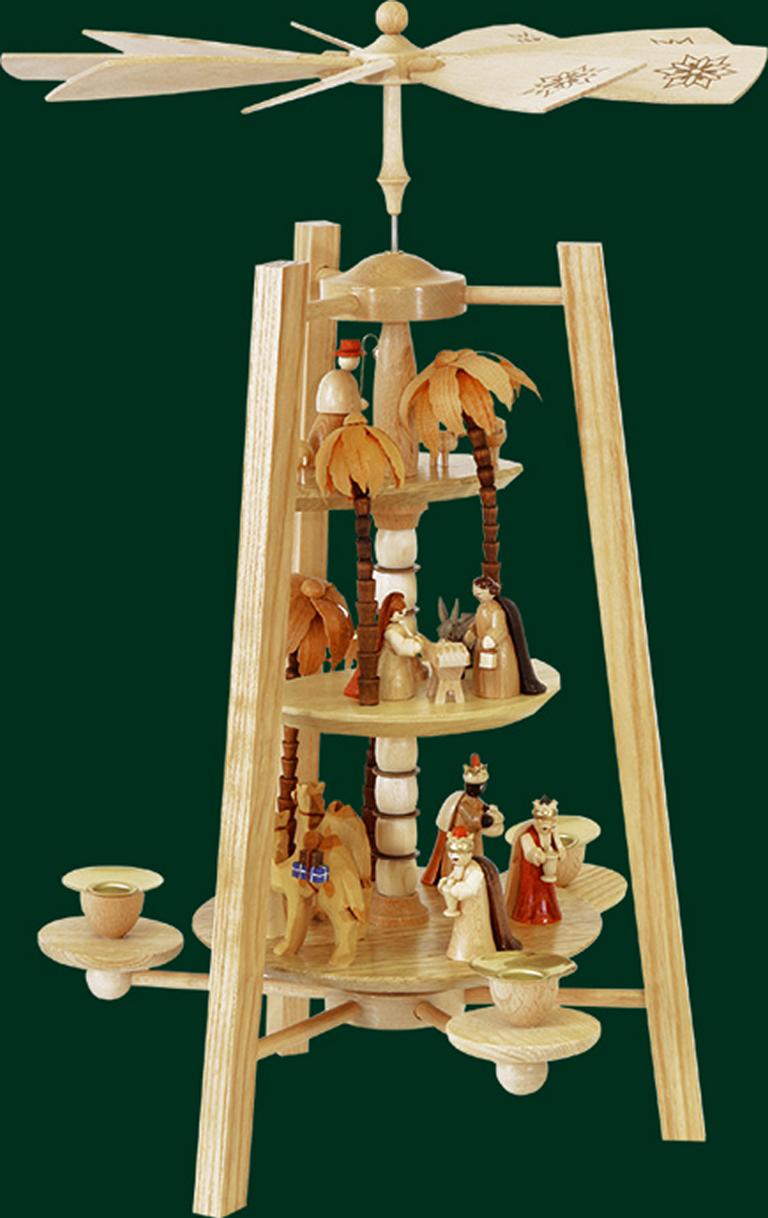 Pyramide Christi Geburt 3-st., natur