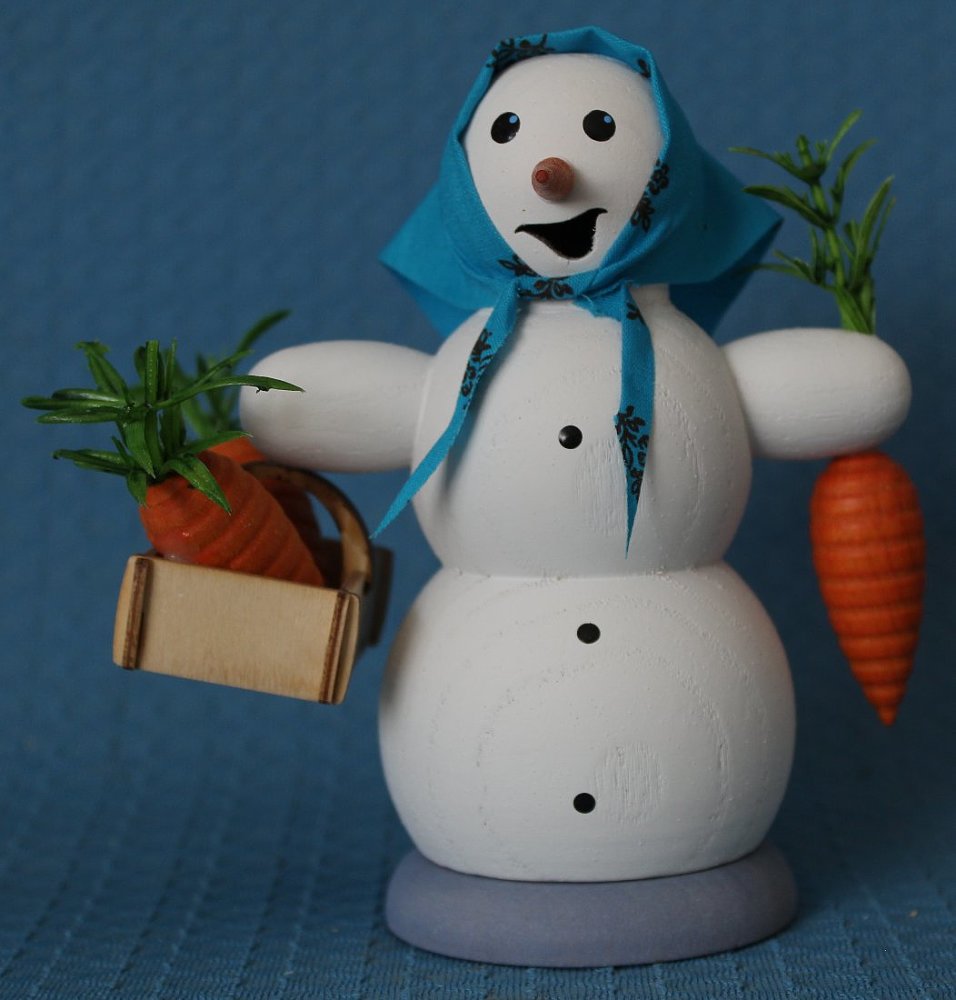 Schneefrau mit Möhrenkorb - vorrätig 1 Stück