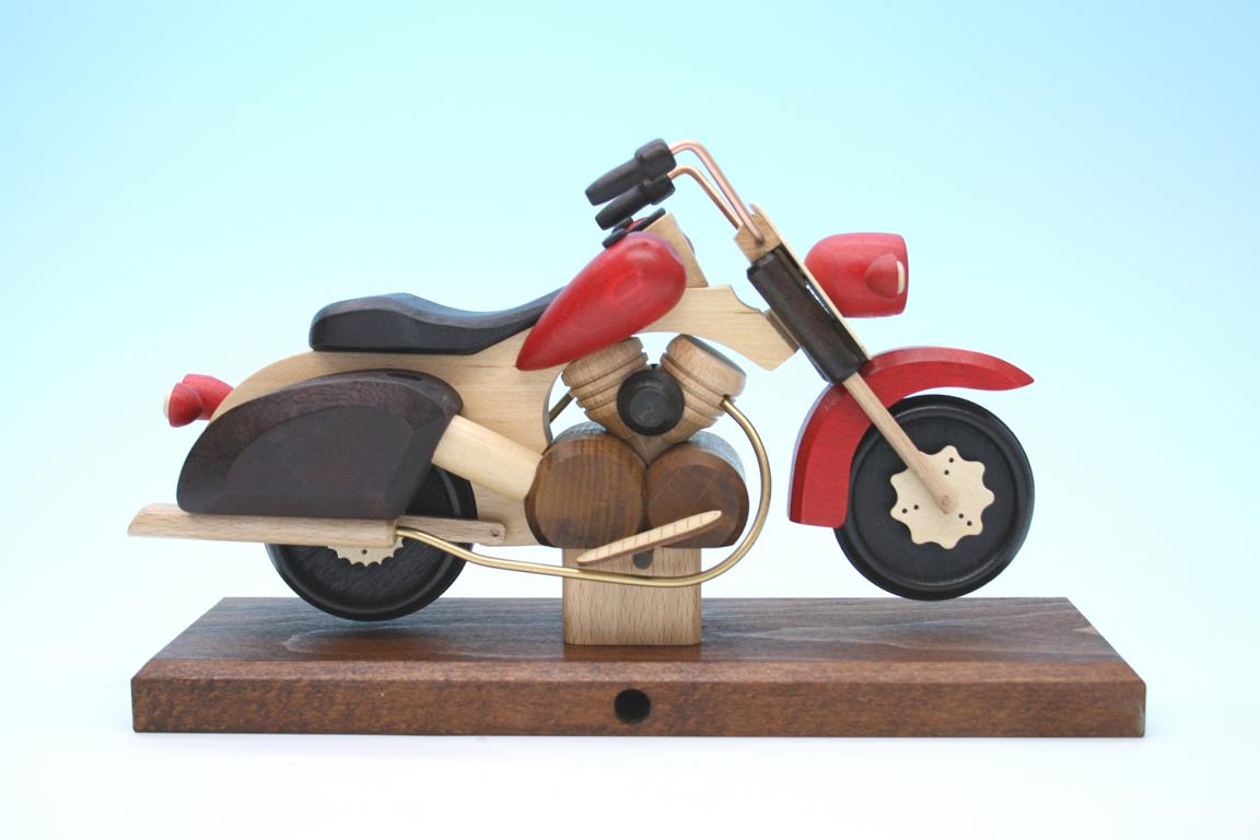 Raeuchermotorrad Chopper rot  27 x8 x 16cm