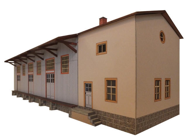 02-16-3-2-H0 - Bahnhof Rabenau - Güterschuppen