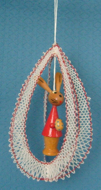 Osterei mit Osterhase rot- vorrätig 3 Stück