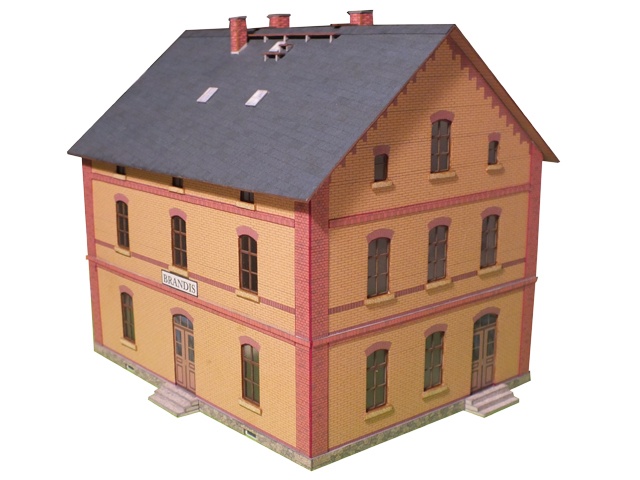03-20-0-H0 - Bahnhof Brandis - Empfangsgebäude Typ 2