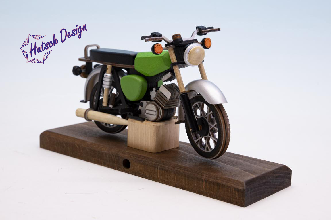 hellgrüne S51 Räuchermoped Simson  28x8x14,5cm