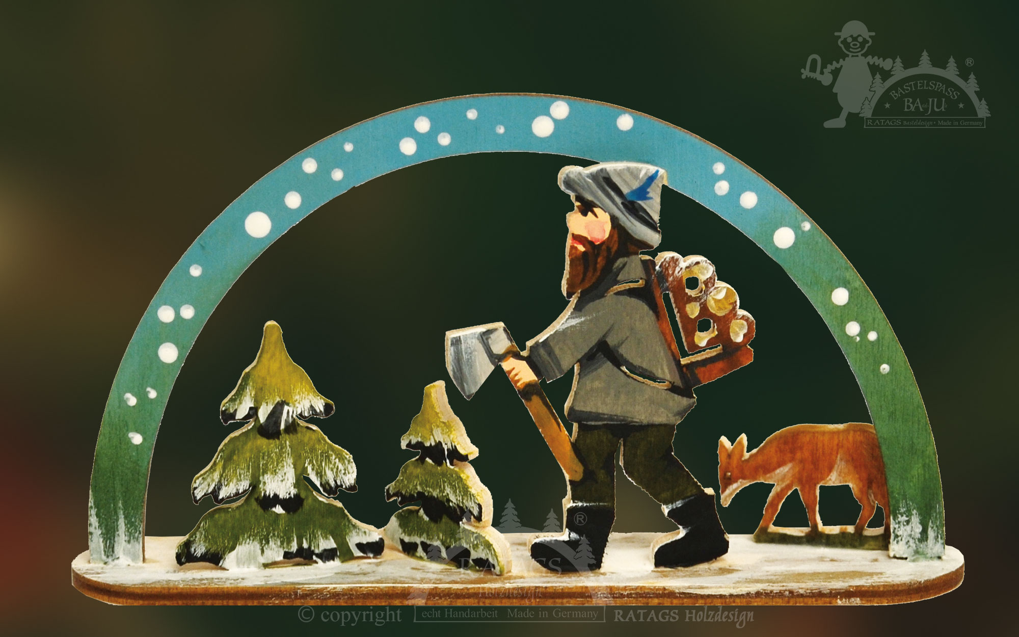 Mini-Schwibbogen zum Basteln Holzfäller