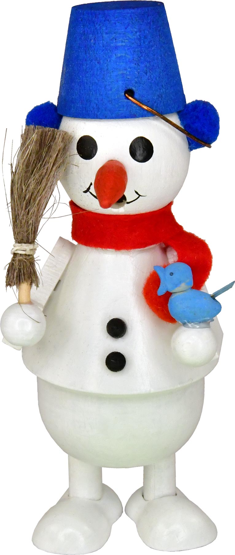 lustiger Geselle, Schneemann, blauer Eimer
