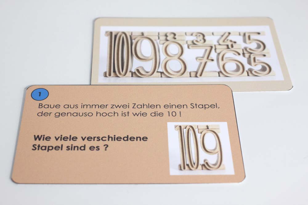 Aufgabenkärtchen zu Stapelzahlen