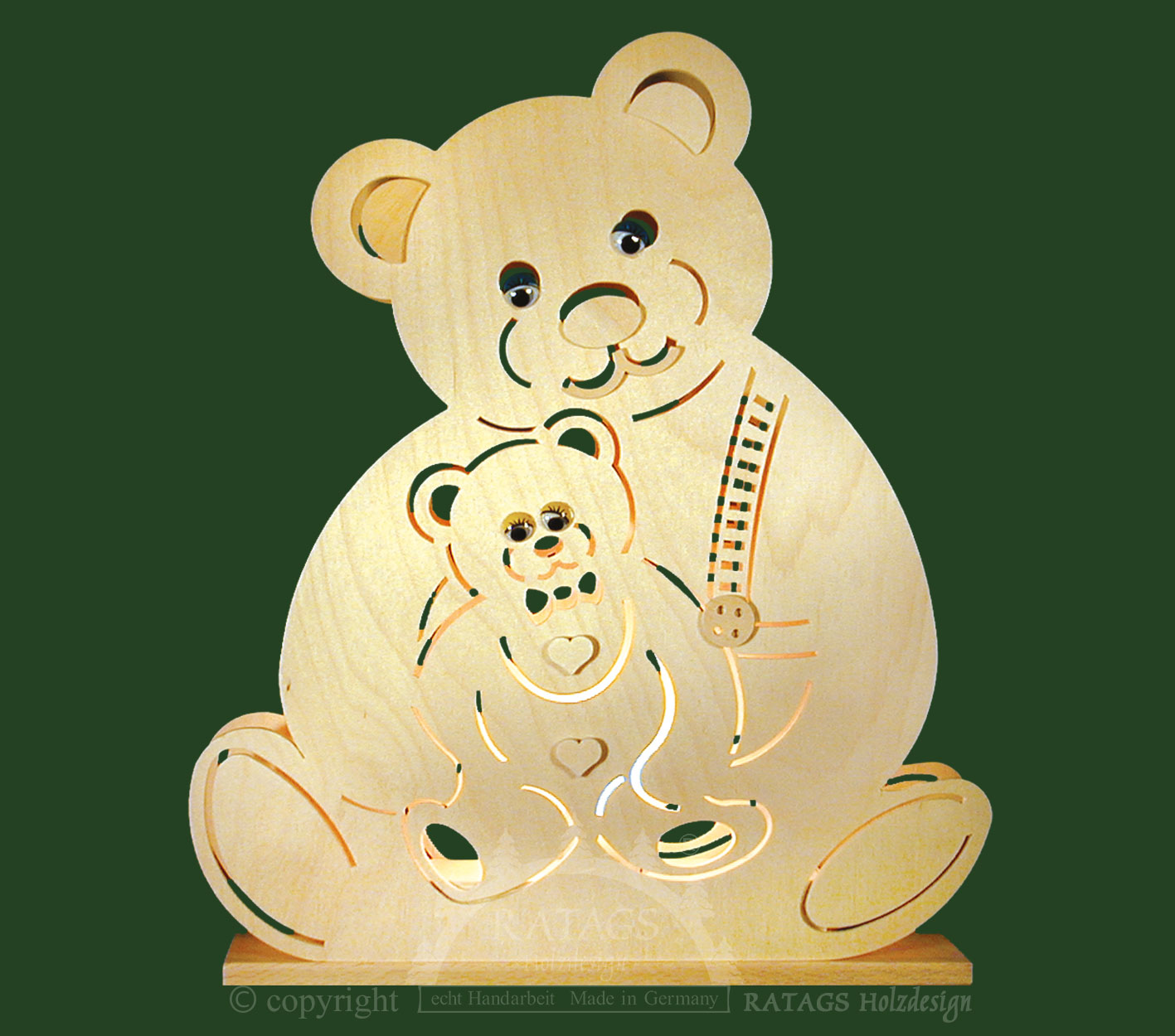 Teddybär, beleuchtet, natur