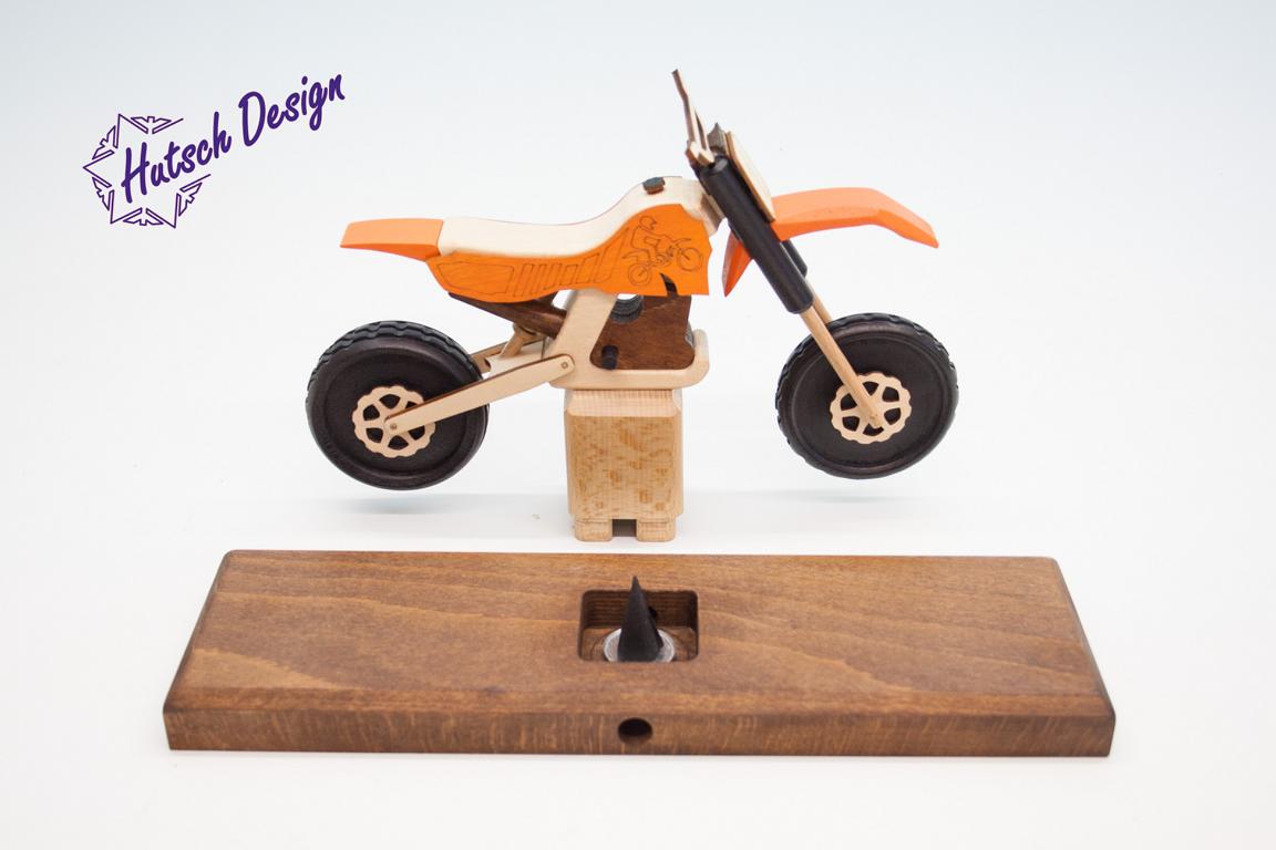 Raeuchermotorrad Cross orange  27 x8 x 16cm