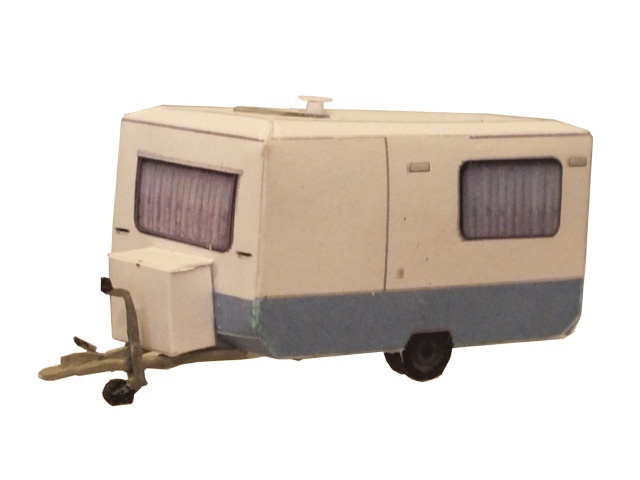 Wohnwagen - Bastei - blau - H0