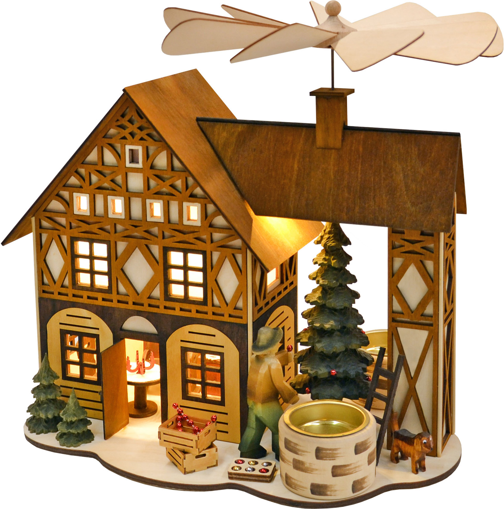 Fachwerkhauspyramide, Weihnachtsvorbereitung