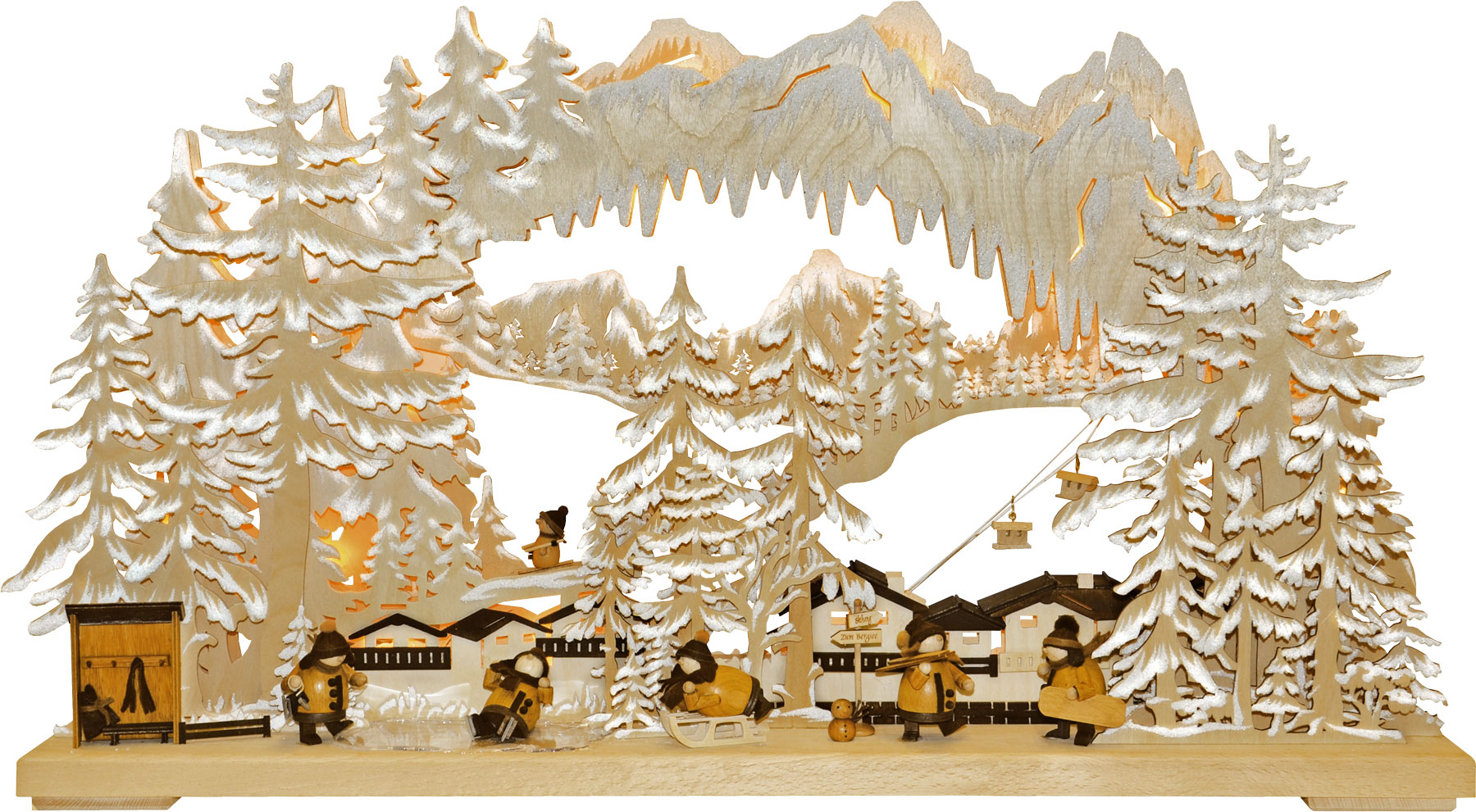 3D-Schwibbogen groß, Skistation, Raureif