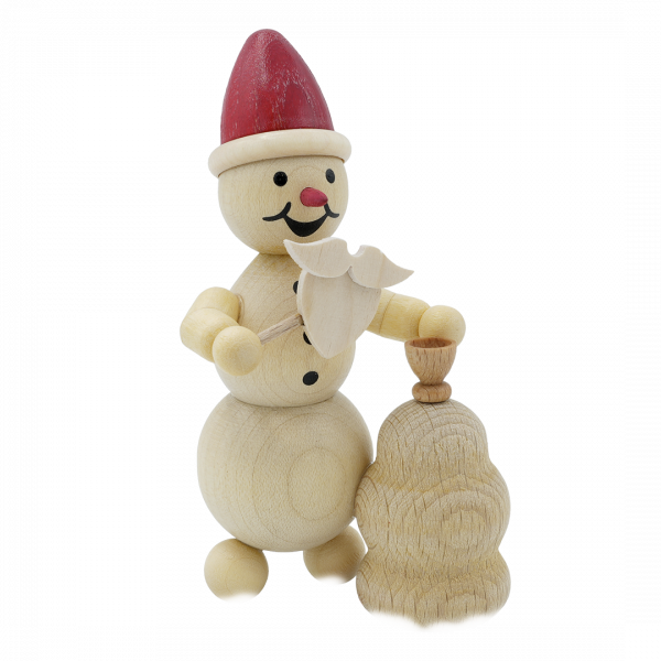 Schneemann als Weinachtsmann Sockel 12cm