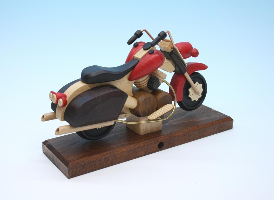 Raeuchermotorrad Chopper rot  27 x8 x 16cm