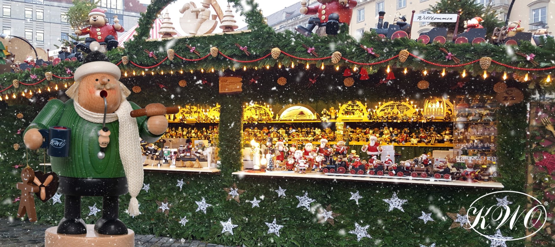 Räuchermann Weihnachtsmarktbesucher