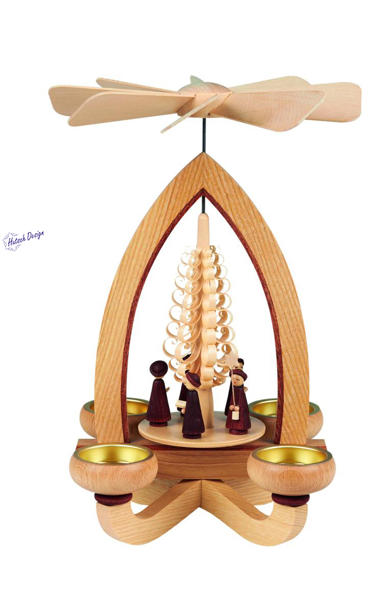 Teelichtpyramide mit Kurrende 28cm