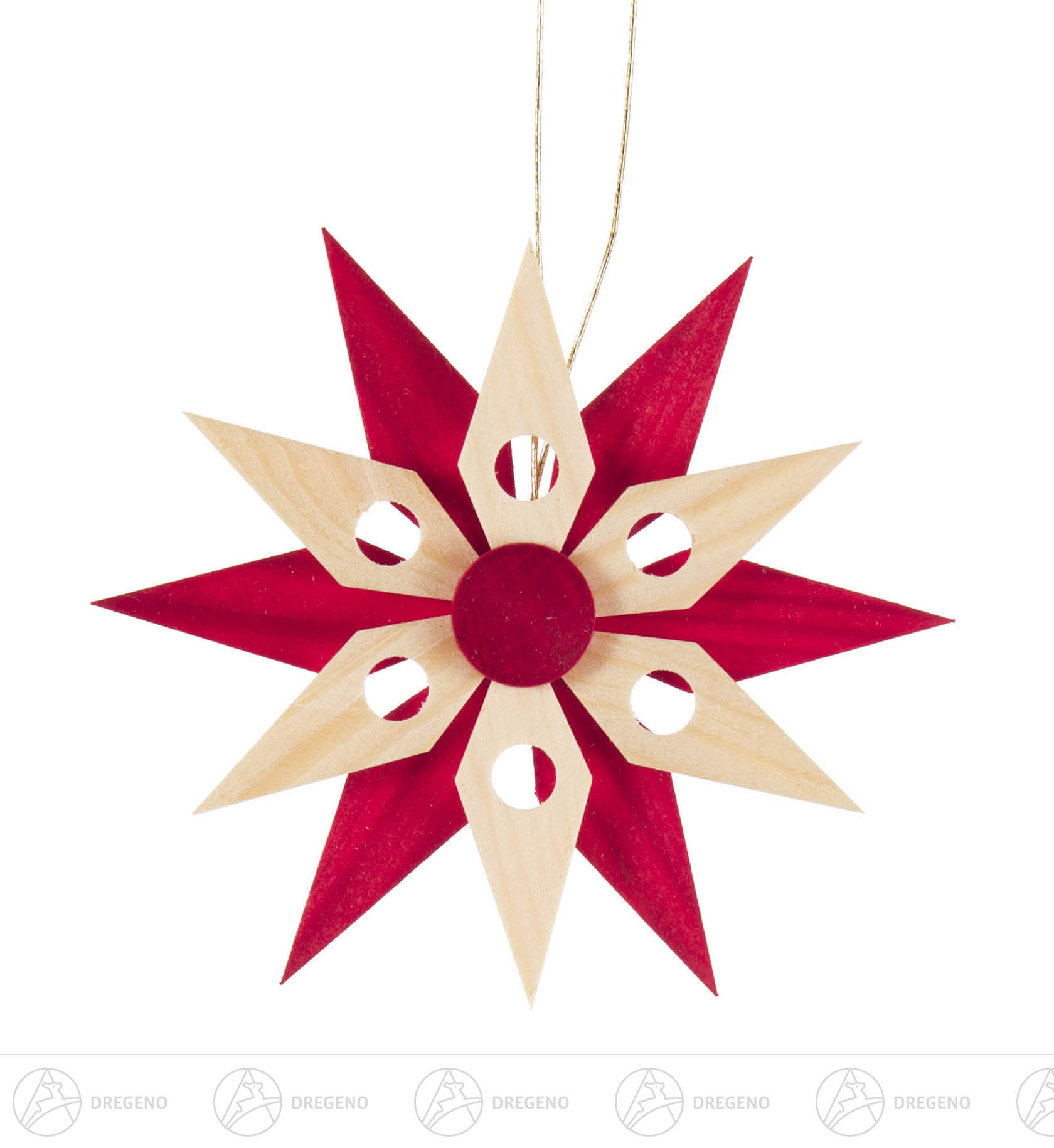 Behang Spanstern rot/natur (4) 8cm