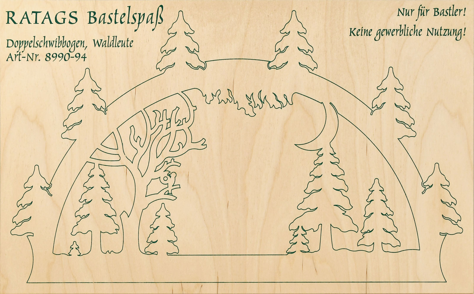 2 Motivsperrholzplatten, Selbstaussägen Schwibbogen, klein, Waldlichtung