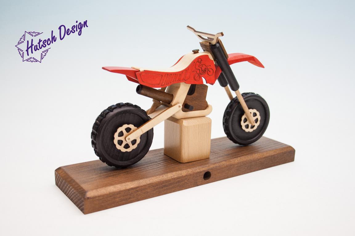 Raeuchermotorrad Cross rot  27 x8 x 16cm