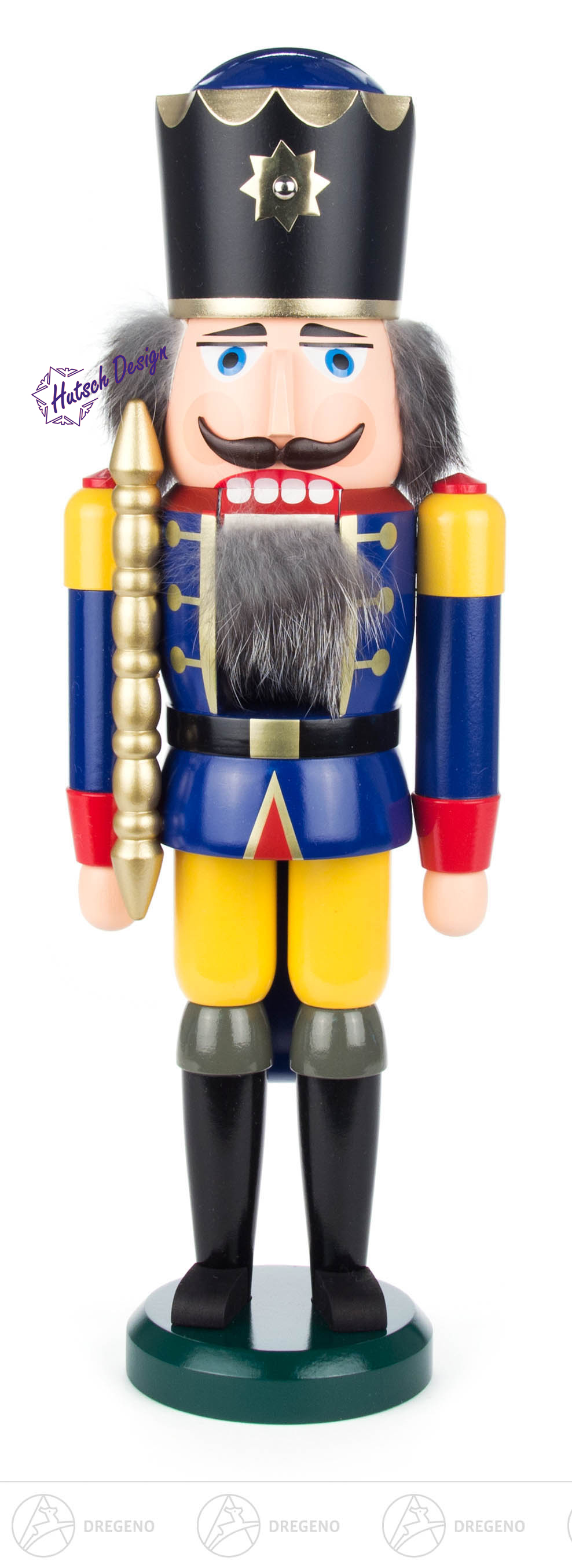 Nussknacker König blau-gelb, 39cm