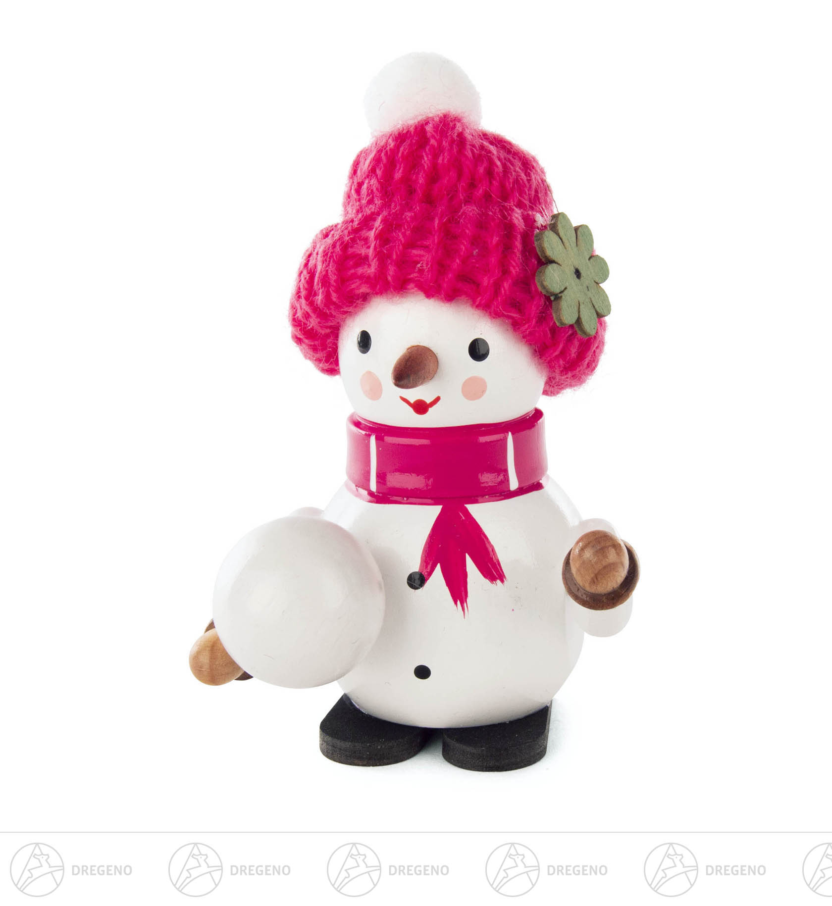 Schneefrau Emma mit Schneeball 8cm