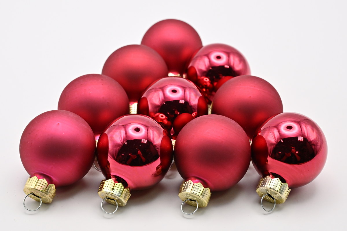 Kugel Glas, 3 cm, Ochsenblut, 24 Stück