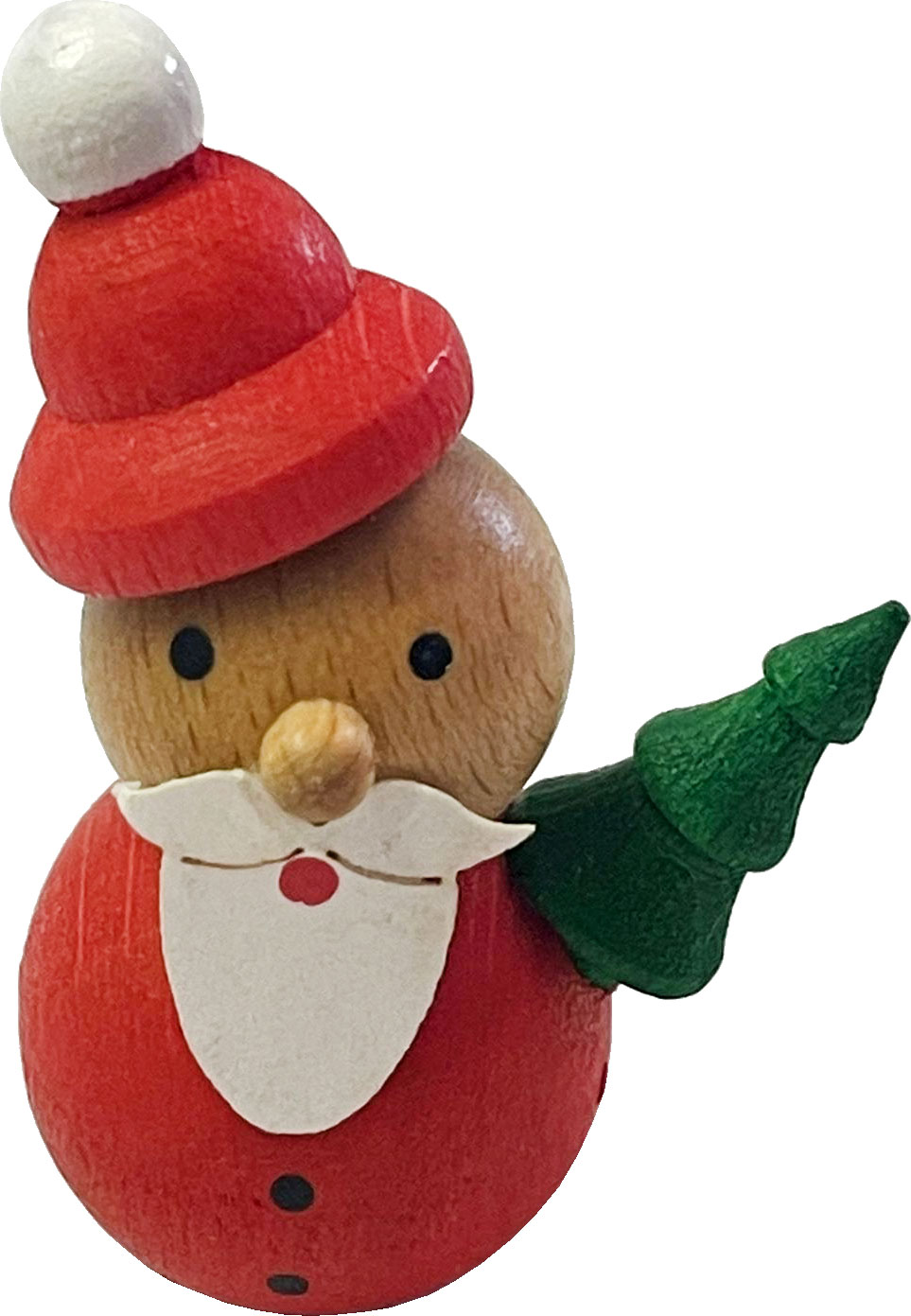 Figur Weihnachtsmann rot mit Baum, 4 cm
