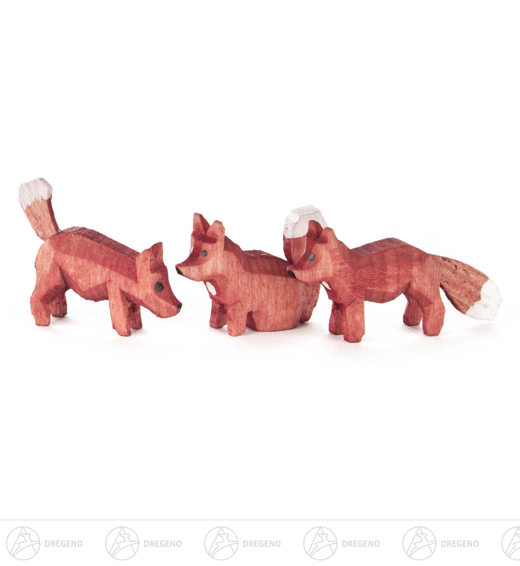 Fuchsgruppe farbig (3) Rückenhöhe 1,5cm Fuchs stehend, sitzend, fauchend