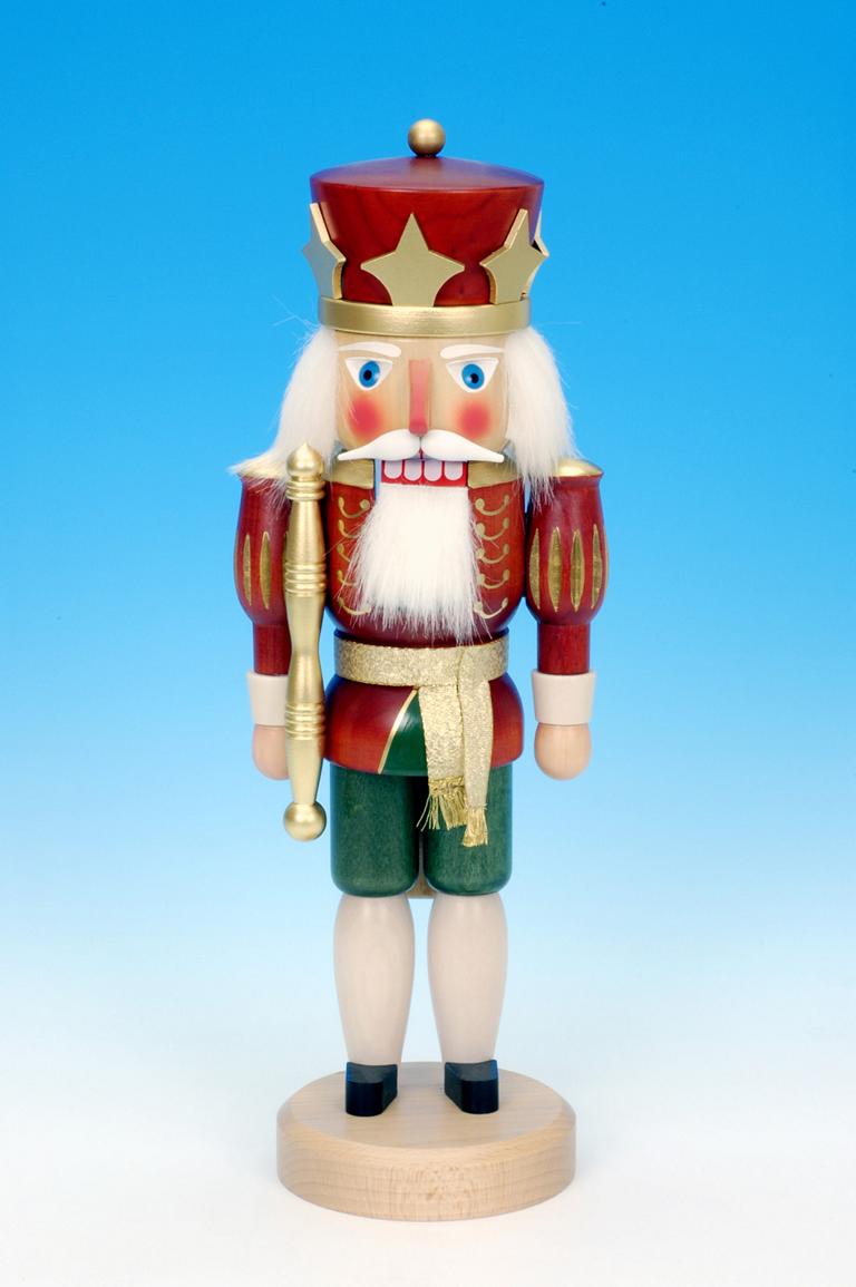 Nussknacker König rot lasiert  37,5 cm