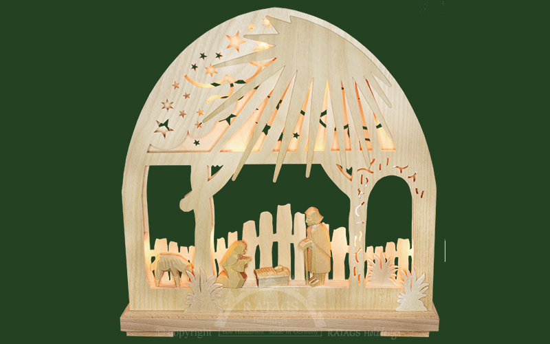 Schwibbogen zum Basteln, klein, Krippe