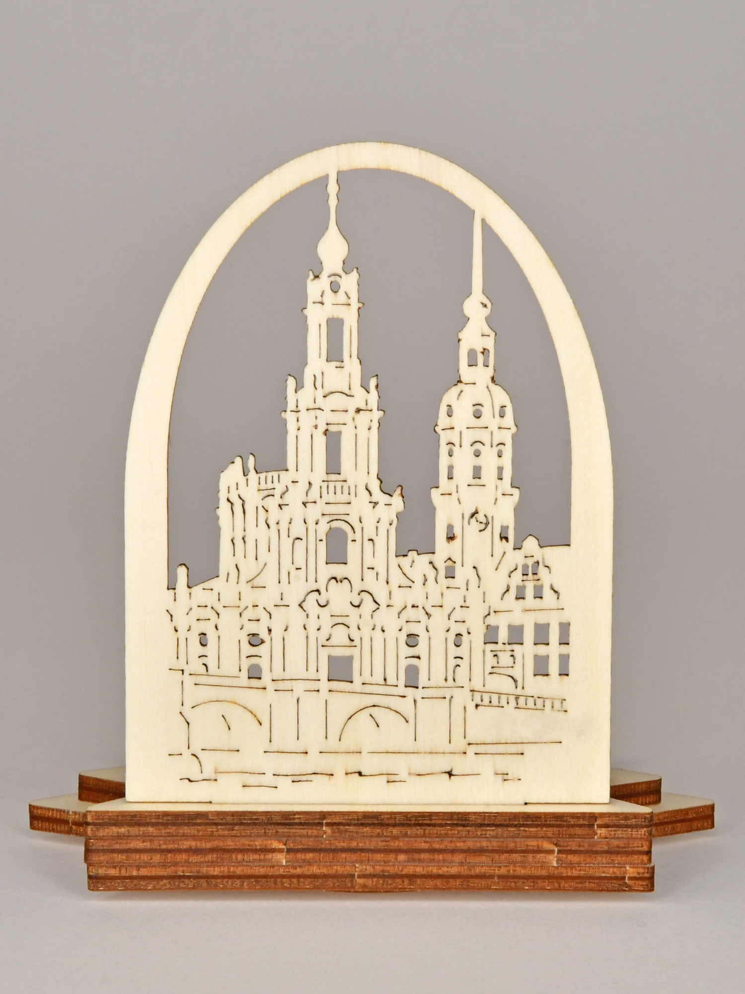 Schattenspiel, Hofkirche Dresden mit Bogen, 1 Teelichthalter